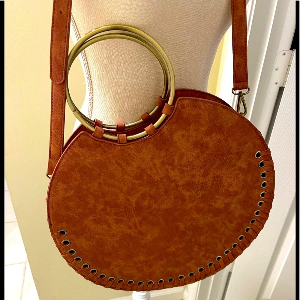 Anthropologie Tan Circle Shoulder Bag